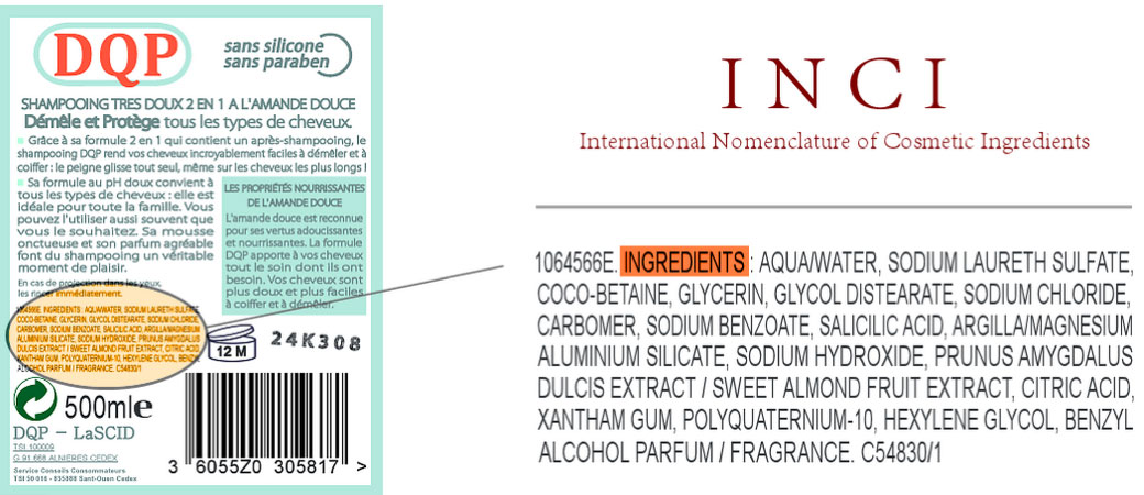 INCI-International Nomenclature of Cosmetic Ingredients